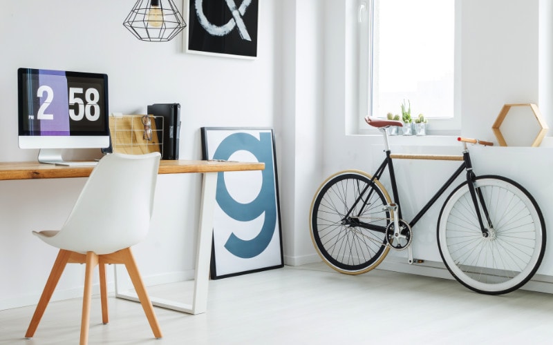 sepeda dekorasi ruang kerja