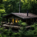 rumah kayu ditengah hutan
